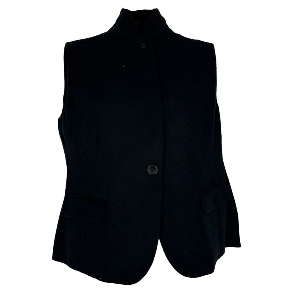 Dries van Noten Tailored Sleeveless Blouse in Black Wool